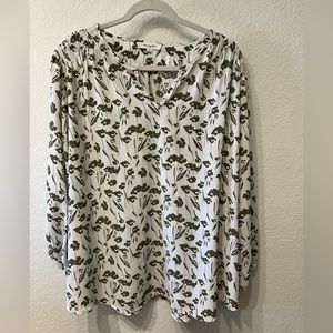 Green Floral Blouse